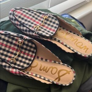 Sam Edelman Women's Checkered Loafers - Black and Red